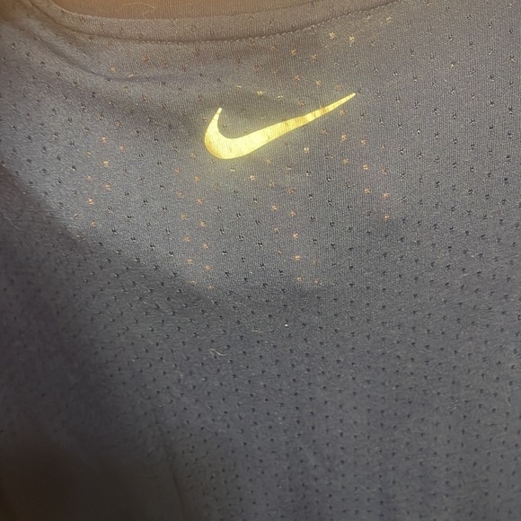 NIKE Running Dri Fit Dark Purple/Blue Workout Athletic Short Sleeve Tee - Picture 8 of 12